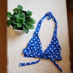 J.Crew Blue Polka Dot Bikini Top - Small